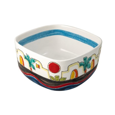 Ciotola quadrata dammusi mangiallegro ceramiche de simone CTQDA Ciotola quadrata dammusi mangiallegro ceramiche de simone CTQDA